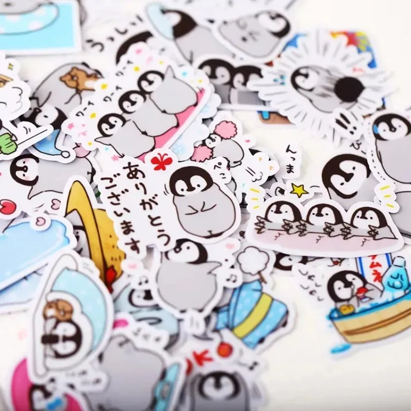 40pcs/pack Cute Handbook Self-made Penguin Stickers Line Cute Korean Decoration Cartoon Diary Material / Waterproof Stickers