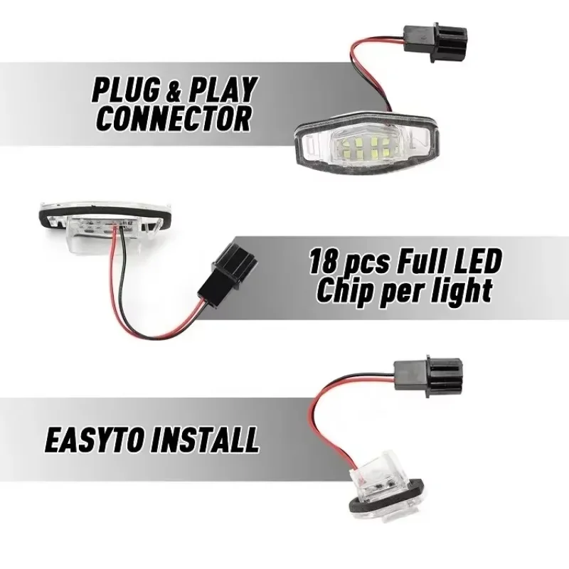 

Car LED White License Plate Light For Acura RL TL TSX ILX RDX Accord Sedan 4-Door ONLY Odyssey Pilot Civic Sedan Accessories
