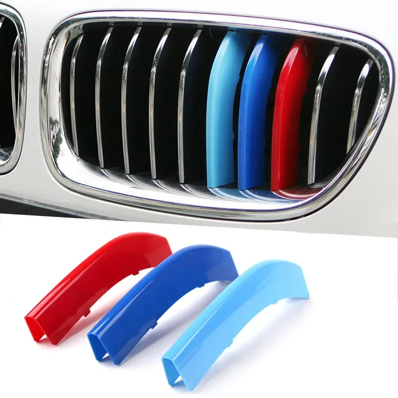 

3pcs Front Grille Strips for BMW X3 F25 E83 2003 2004 2005 2006 2007-2010Motorsport Power M Performance Trim Cover Accessory