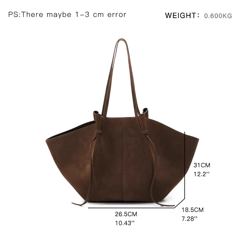 MABULA Suede Large Capacity Underarm Shoulder Purse Trendy Brand Luxury Design High Quality Women's Fashion Simple Tote Handbag