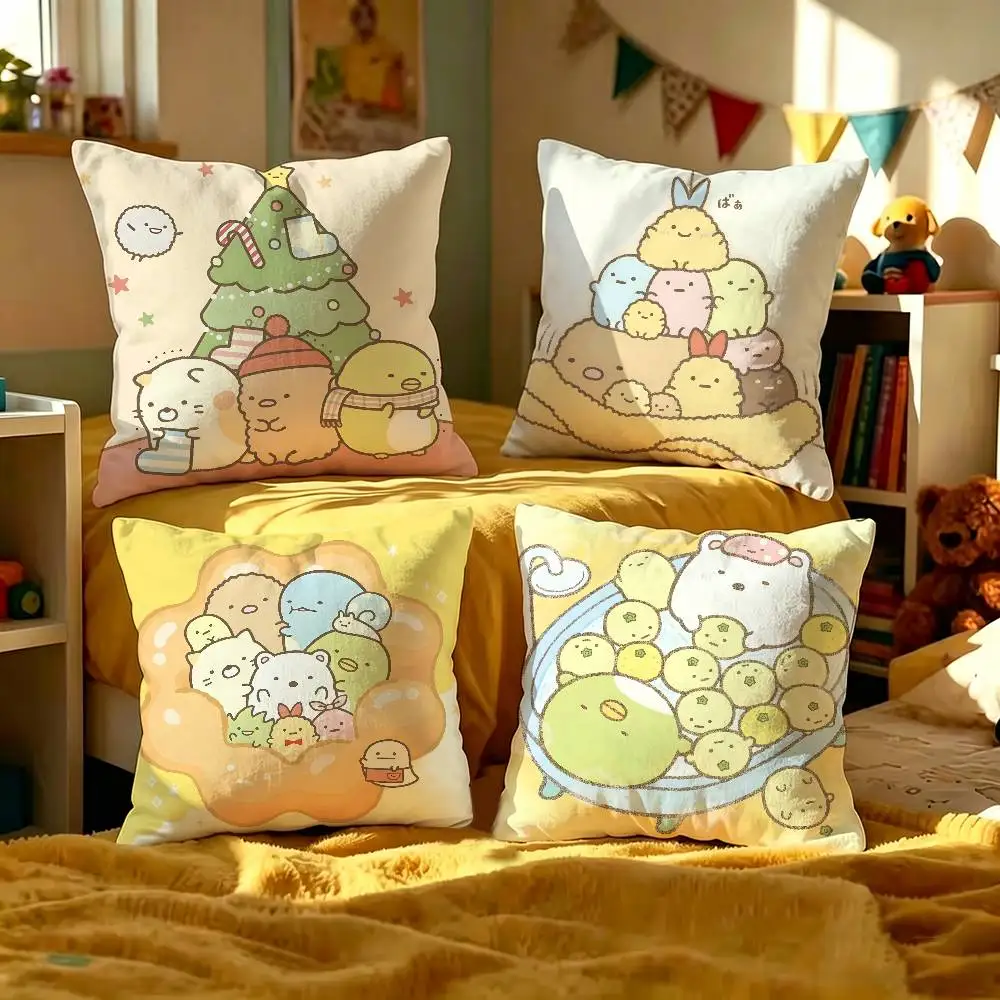 Anime S-Sumikko G-Gurashi 45*45cm Cushion Cover Pillow Cover Decor Pillowcase Home Pillowcase for Couch Pillow