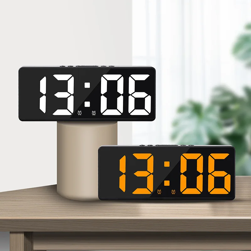 Multifunctional LED Number Clock Color Nightlight Temperature Calendar Alarm Large Digital Electronic Backlight Home Decor