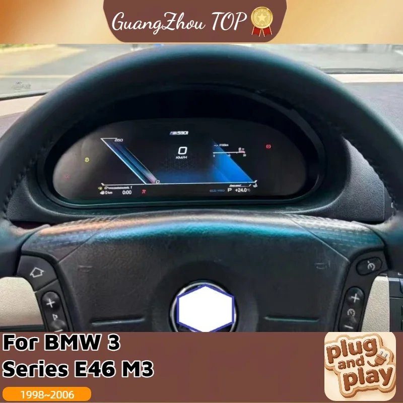 12.3inch For BMW 3 Series E46 M3 1998~2006 Car LCD Dashboard Digital Cluster Cockpit Instrument Speedometer Multifunctional