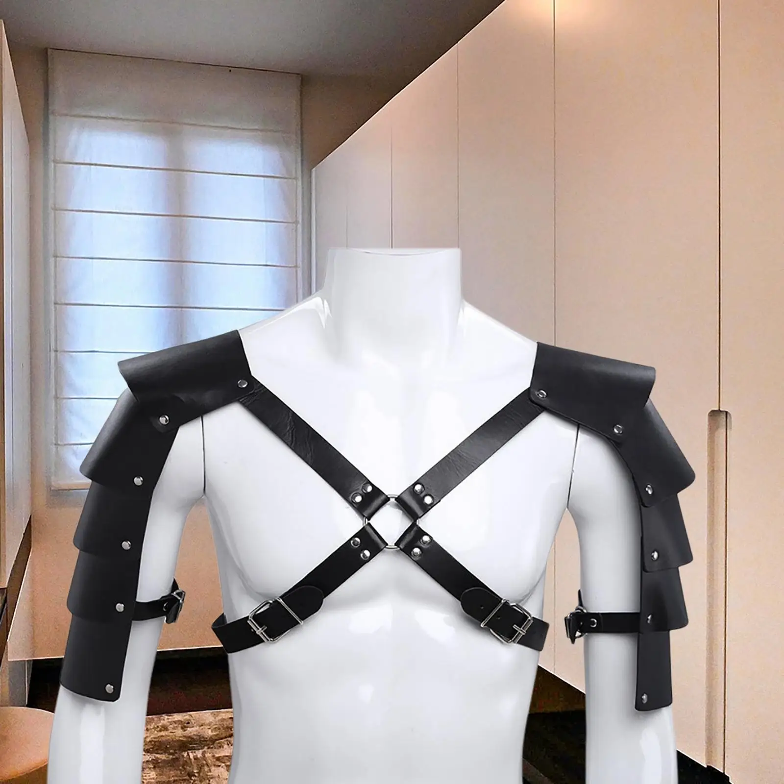 Faux Leather Straps Guards Armors Reenactment for Girls Men