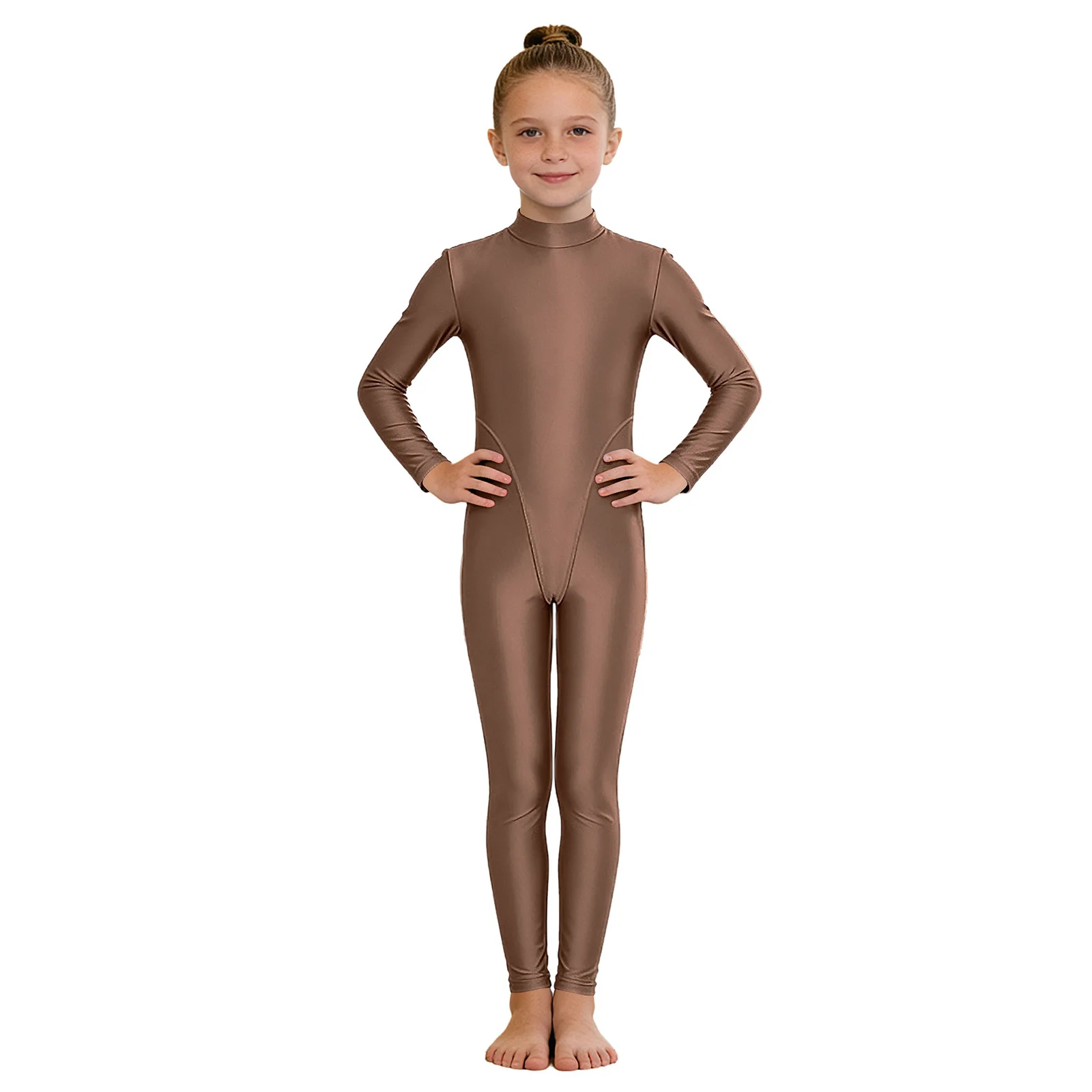 Kids Girls Slim Fit Gymnastics Figure Skating Dance Performance Jumpsuit Stage Dance Warm-up Training Practicing Leotards