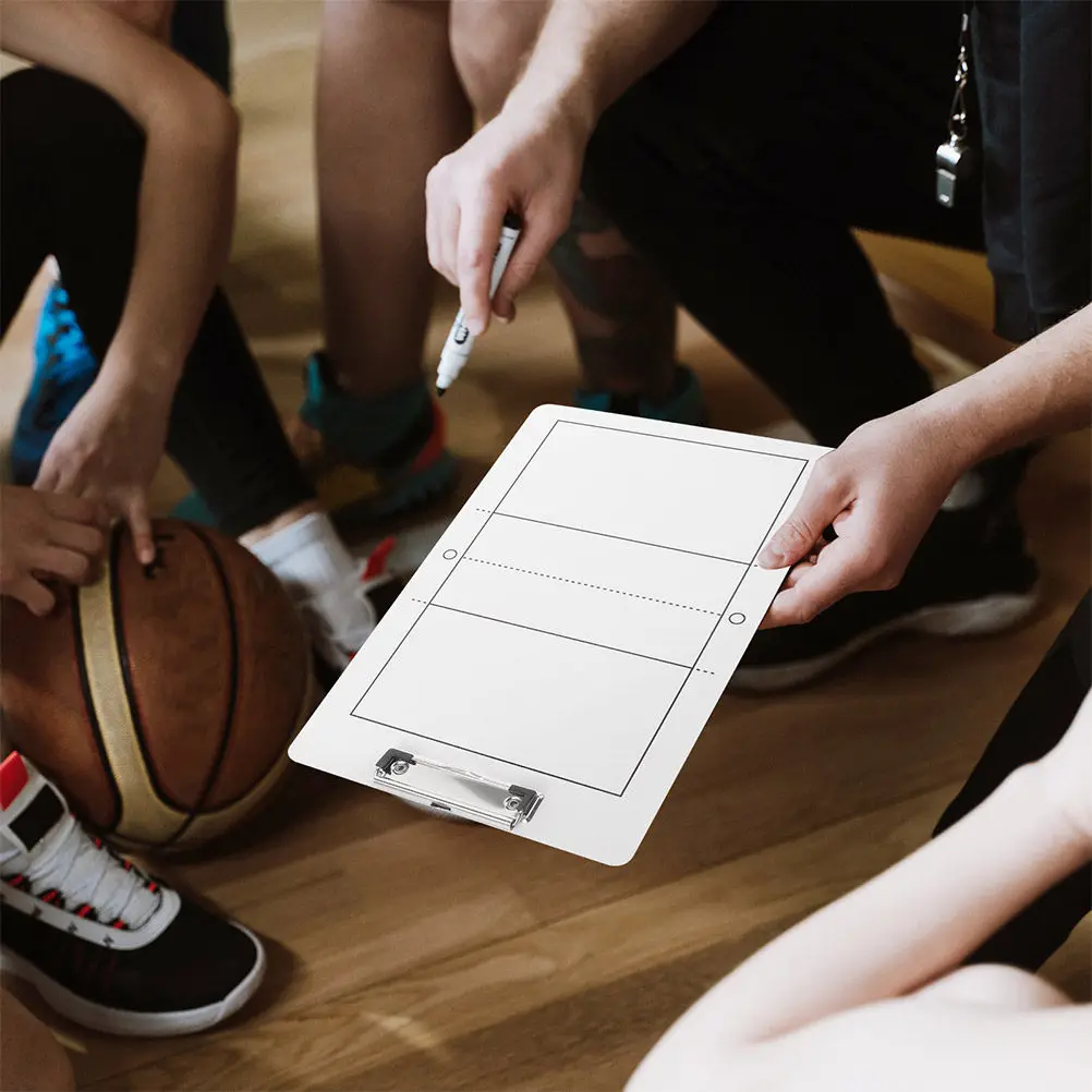 

2pcs Volleyball Tactical Board Portable Lightweight Pvc Reusable Coaching Clipboard For Erasable Sports Strategy