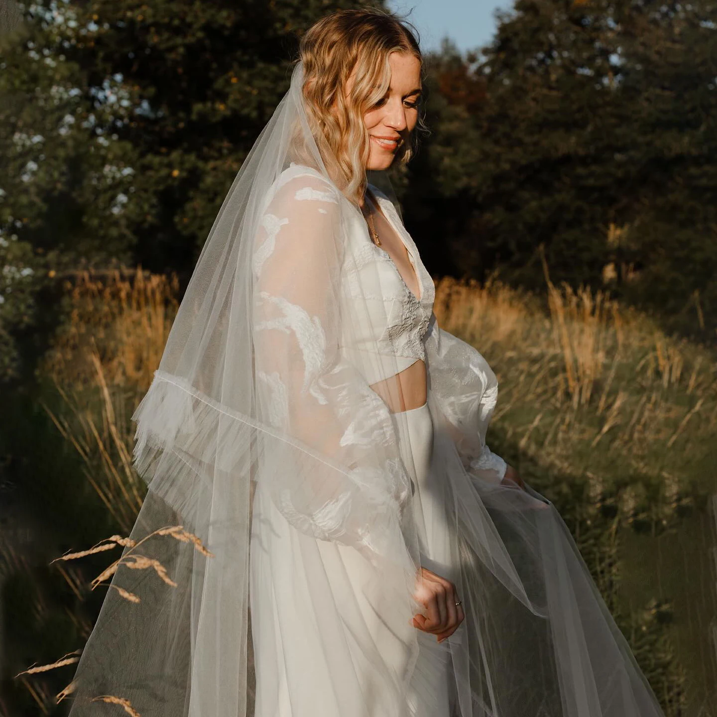 Voile de mariage en tulle à ourlet à volants avec fard à joues, personnalisé, une couche, voile de mariage en maille ivoire de 2 mètres de long avec peigne