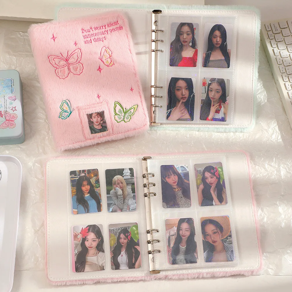 Plush Photo Card Binder Idol Cards Collect Book Kpop Book Binding Machine Photocard Holder A5 Photo Album Card Supplies 포카 바인더