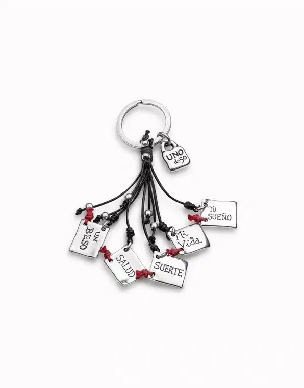2023 new high quality fashion UNO Health peace good luck key chain silver factory wholesale gift free shipping