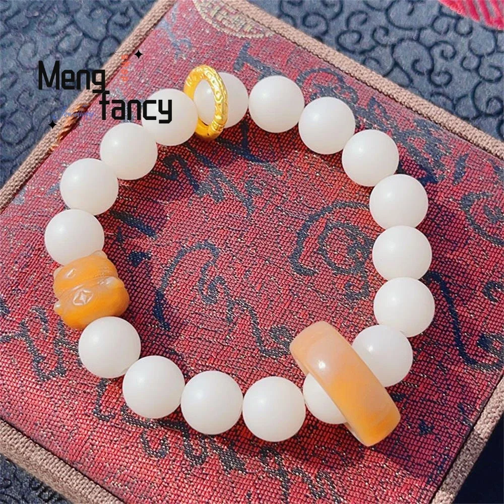 

Natural Bodhi Bracelet Female Pay A Running Ring Fortune Cat Hand-held Decompression Buddha Beads Fashion Jewelry Holiday Gifts