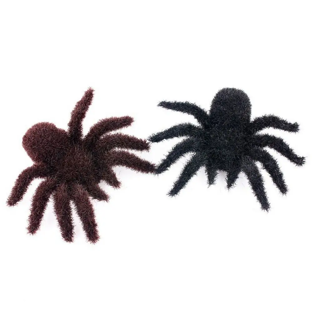 Funny Realistic Halloween Spider Ornaments DIY Cartoon simulated Hairy Spider Pendants 3D Artificial Spider Model Halloween
