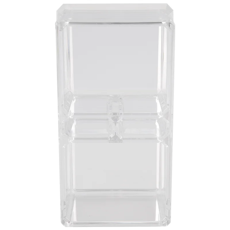 2 Lattices Clear Acrylic Tea Bags Holder Coffee Sugar Bag Boxes Acrylic Storage Organizer Case 15X8X6cm