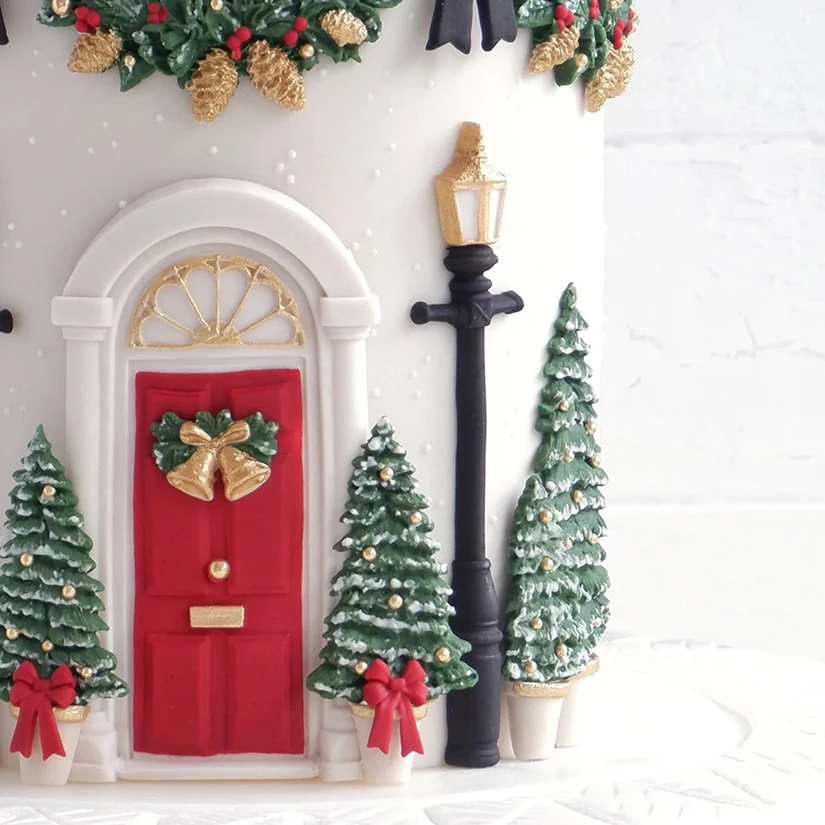 Lamppost Streetlight Christmas Silicone Sugarcraft Mold Cookie Cupcake Chocolate Baking Mold Fondant Cake Decorating Tools