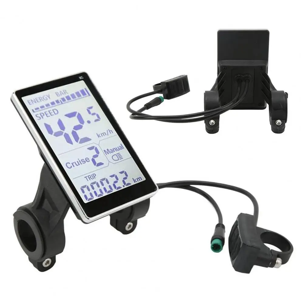 

Ebike Display 5 Pin 24V 36V 48V 60V Bike Odometer Universal Scooter LCD Panel Screen 31.8 22.2MM Electric Bike Power Meter