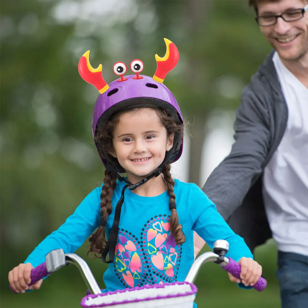 

2 set Googly Eyes Horns Decorations Self Adhesive Motorcycle Accessories Unique Durable Abs Design Stylish Gear For Riders