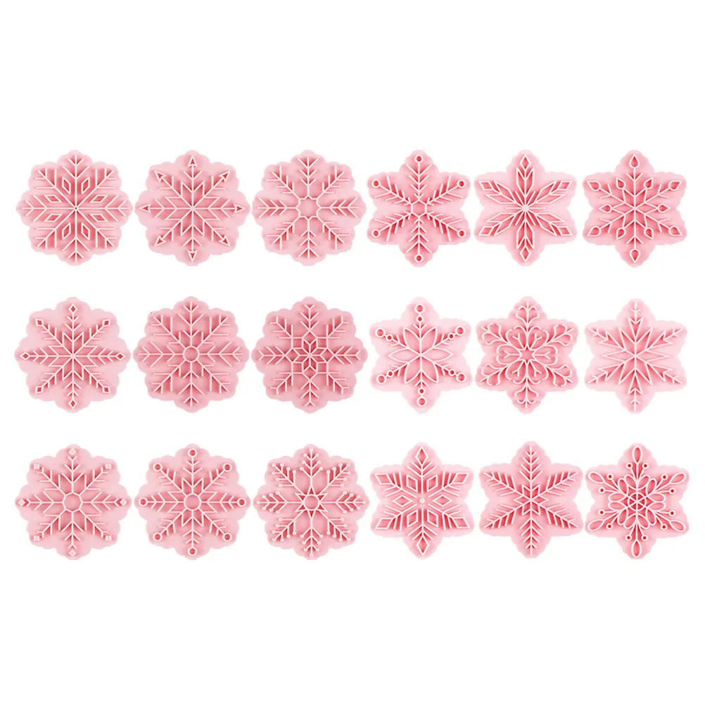 

Snowflake Cookie Mold 3d PP Baking Supplies Stencil Press on Pastry Tool Shaped Gifts Plastic Molds Christmas Accessories Easy