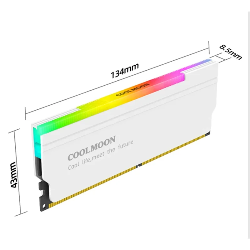 COOLMOON 1PCS RAM Memory Heat Sink Cooler 5V 3Pin ARGB Addressable Cooling Vest Heatsink Radiator For DDR3 DDR4 DDR5-X59A