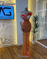 Special Orange Cocktail Dresses Mermaid Sweetheart Prom Dresses With Crystals Vestidos De Cóctel Birthday Party Gowns Custom