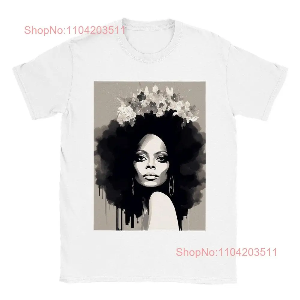 Tek Renkli Diana Ross Florals Klasik Bisiklet Yaka Tişört S 3XL ve 10 Renkte Rahat Kesim Müzikal Ünlü