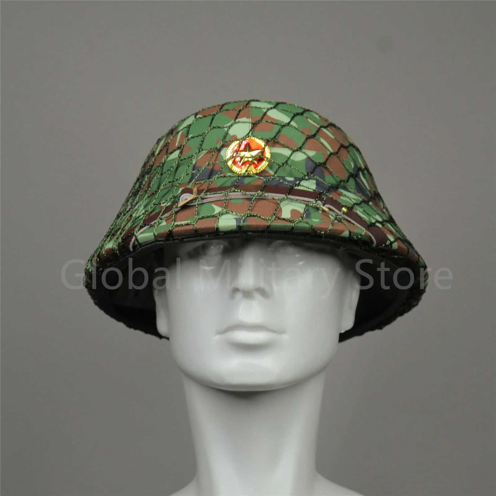 Vietnam Army Combat Helmet Tactical Camouflage Hat Jungle Cap with Net All Green Cool Helmet