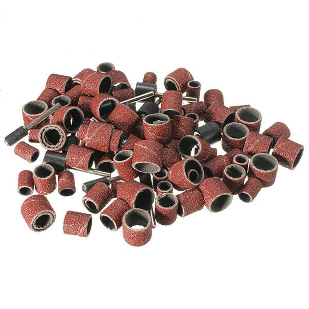 102-Piece Sanding Drum Kit With 80 Grit Bands, 3 Sizes Mandrels For Rotary Tool, Aluminum Oxide Sleeves For Wood Metal Polishing