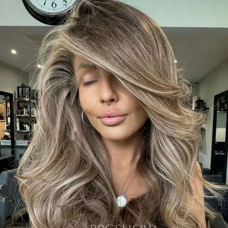 

Ombre Highlight Каштаново-коричневый парик фронта шнурка для женщин, смешанные цвета, объемная волна, парик для косплея, премиум-класса из синтетического волокна, повседневная вечеринка, используется