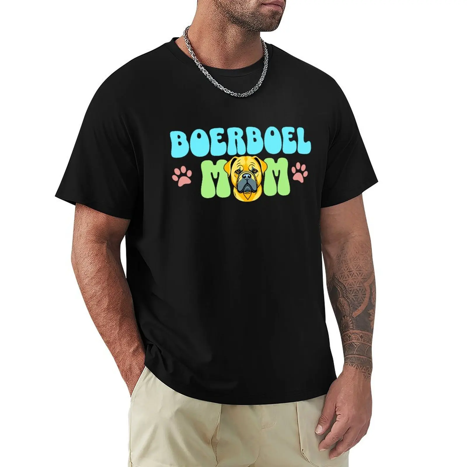 Boerboel Mom - Cute Dog - Camiseta con estampado clásico de manga corta para mamá de perros