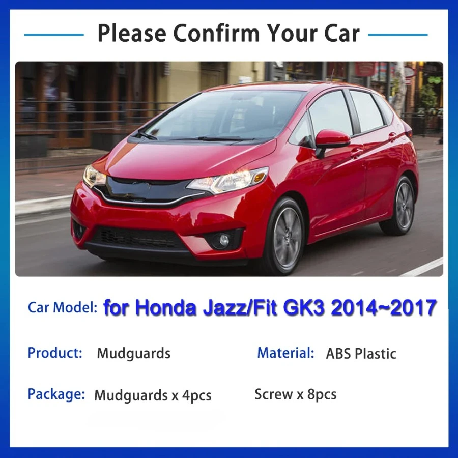 Sayap lumpur untuk Honda Jazz Fit GK3 2014 2015 2016 2017 pelindung cipratan Flap spatbor depan belakang roda Aksesori kendaraan mobil