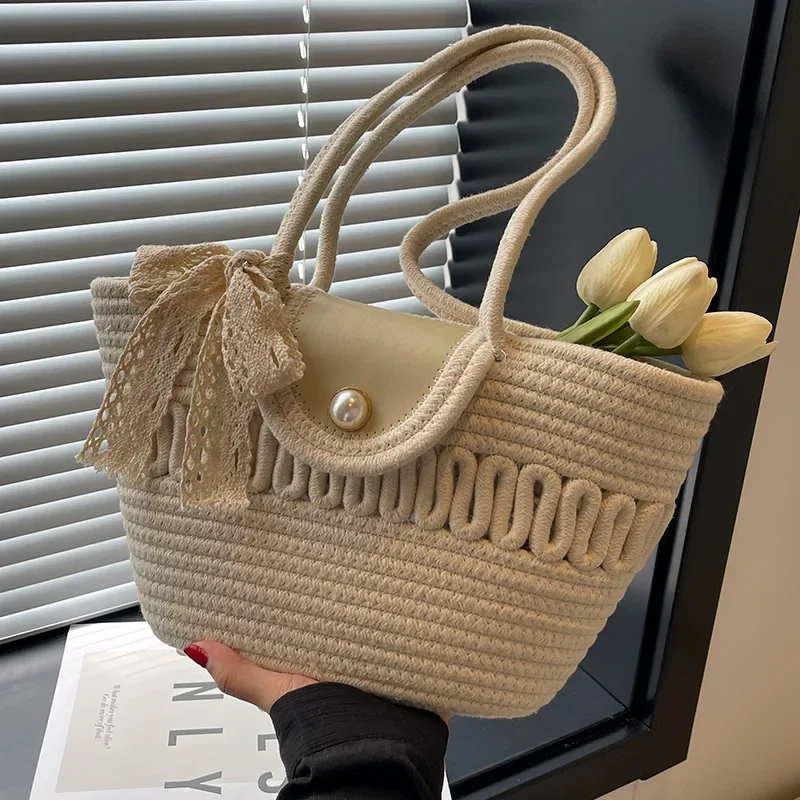 

This Year's Popular French Straw Bag 2024 Hand-woven Bag Beach Bag Niche Retro Pastoral Handbag Handbag Bags for Women