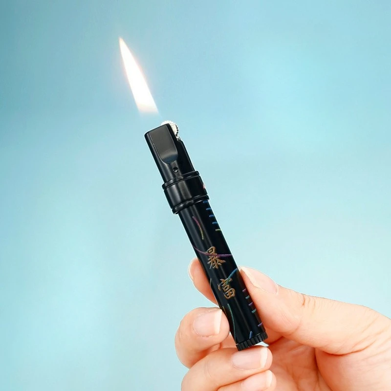 

Portable Retro Grinder Lighter, Refillable Windproof Cigarette Lighter Rolling Tray Smoke Accesoires Gadgets for Men