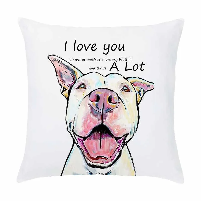 Funda de almohada cuadrada personalizable para el hogar, funda de almohada suave para sofá cama, perro pintado, cachorro de dibujos animados decorativo