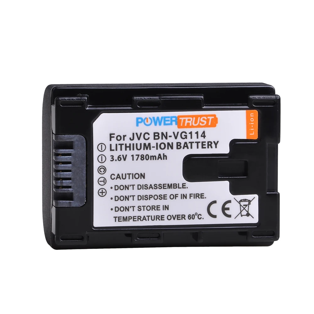 PowerTrust 1780mAh BN-VG114 Battery BN VG114 BNVG114 Bateria For GZ-HM960 HM970 HD500 HD520 GX1 G3 GX8 GX3 HD620 HD520 HD660