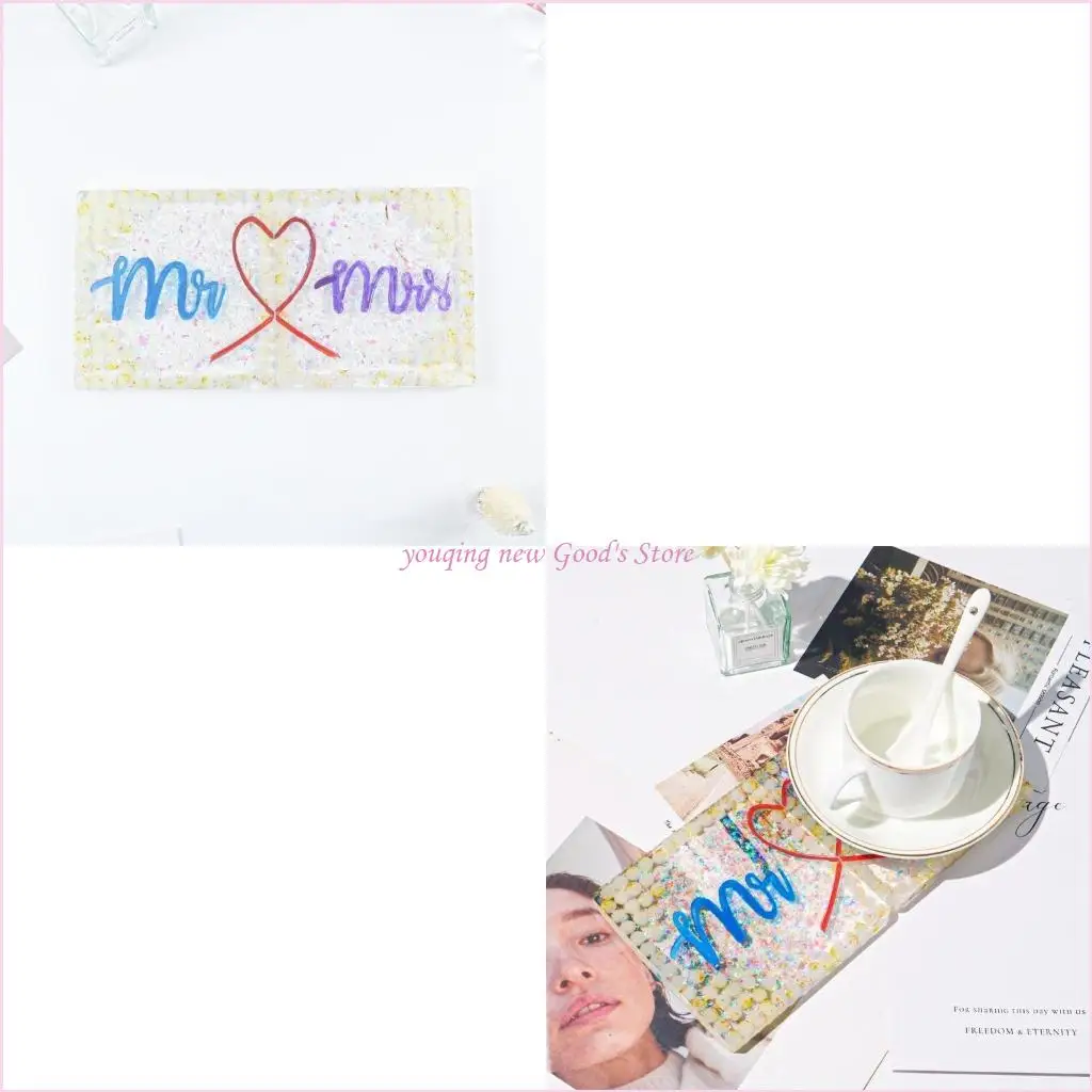 

57QA Couples Epoxy Placemat Mold Suitable for Home Decoration Table Wine Tray