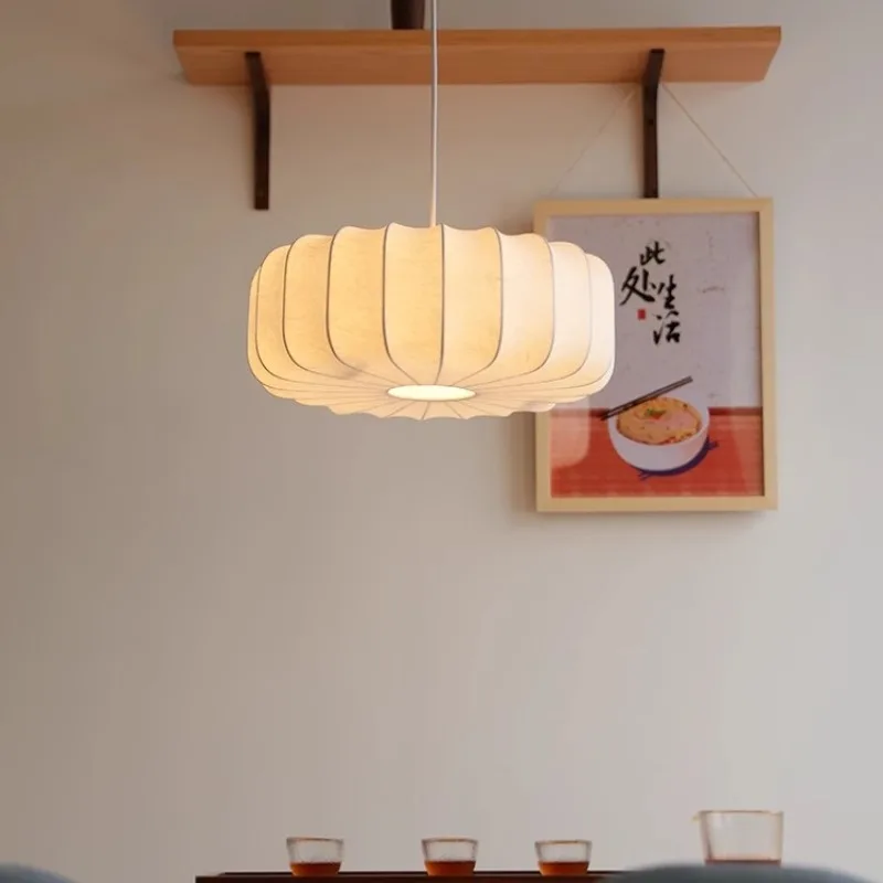 

Retro-style Restaurant Pendant Light Minimalist Study Bar Counter Bedroom Dining Table Silk Pendant Light Home Decoration