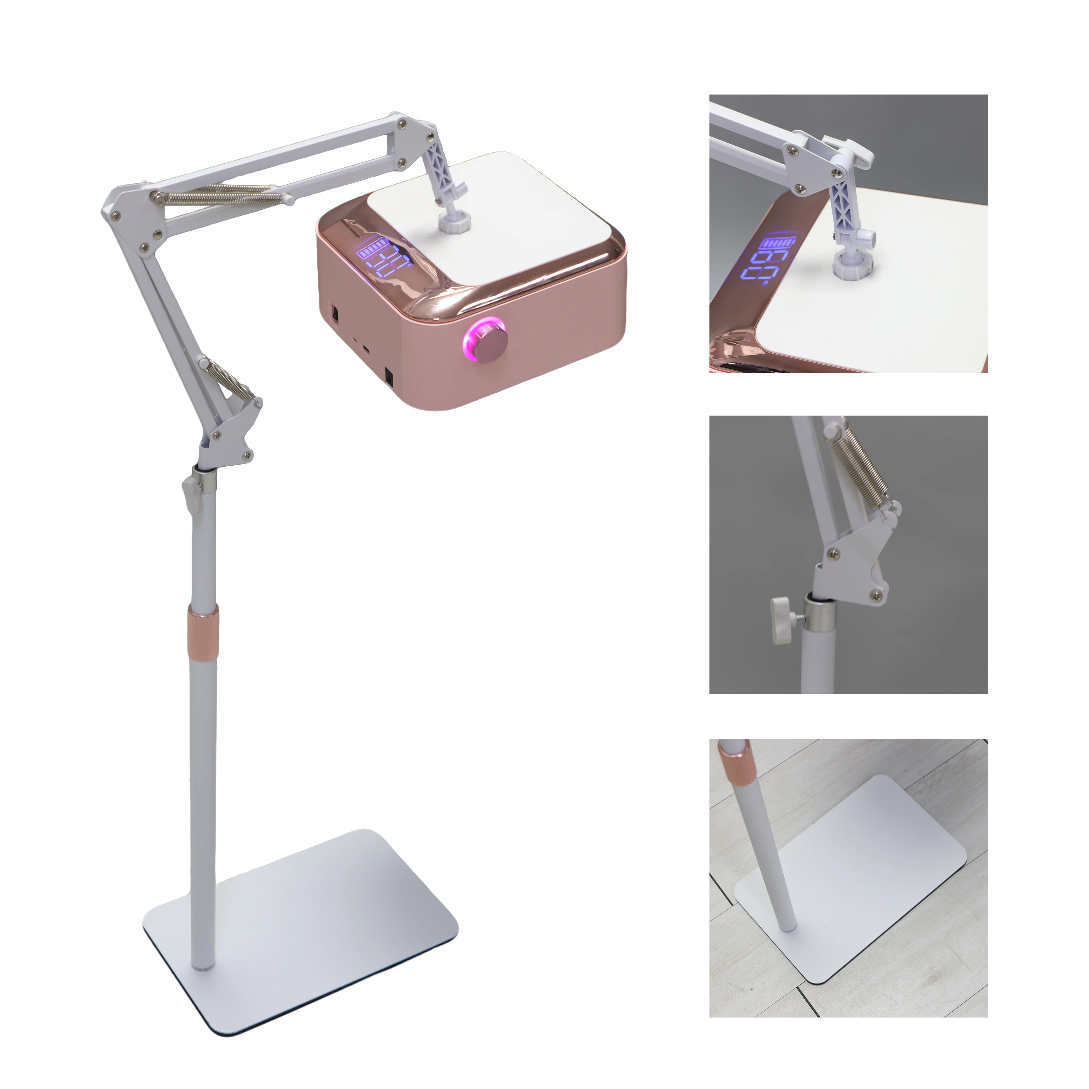 Portable Foldable Nail Care 360° Degrees Rotatable Adjustable Stool Chair 54W Cordless Uv Led Lamp Rechargeable for Feet Tool