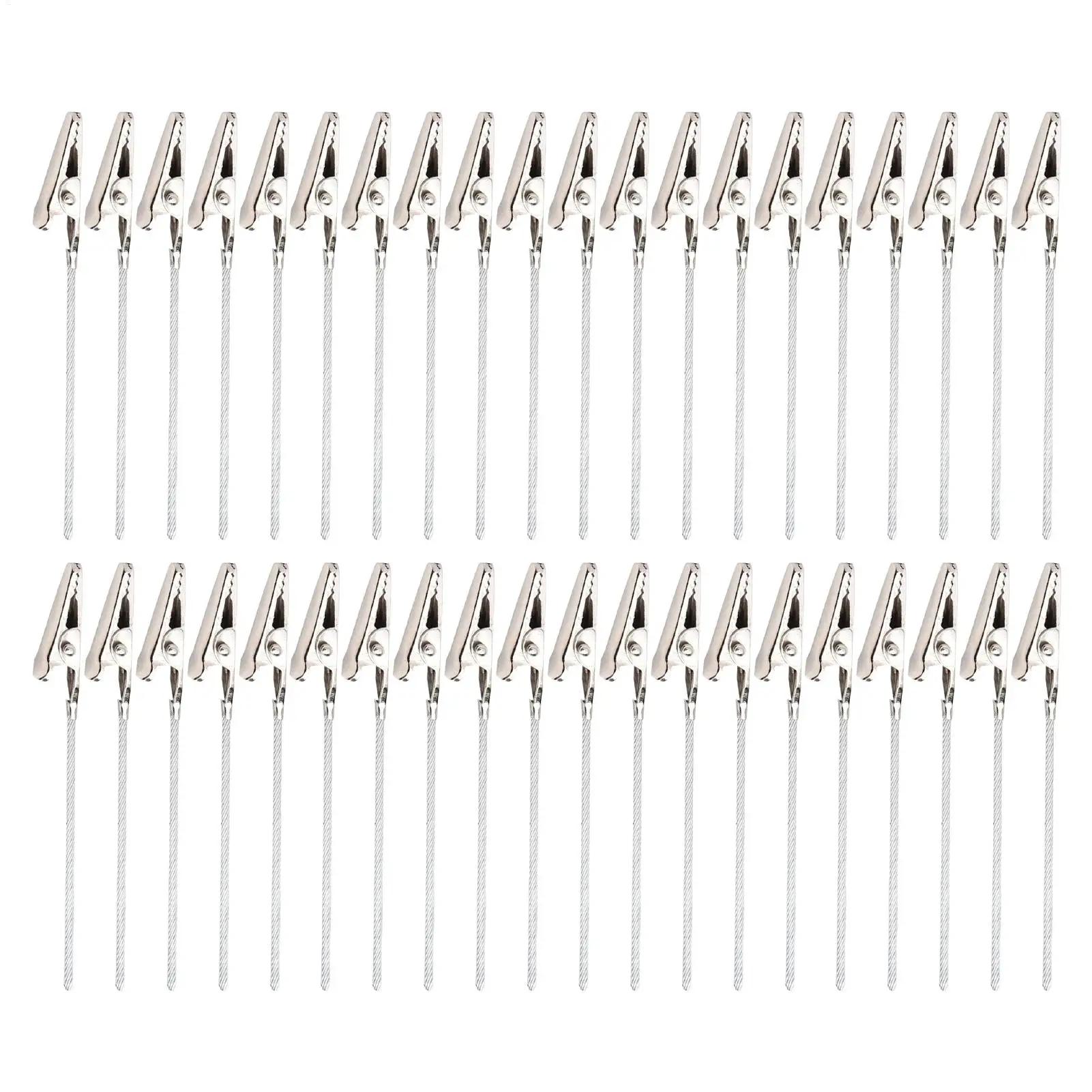 Photo Clips 40 Pieces Long-Tailed Metal Clamp Stand Photo Clips On Stick For DIY Card Note Postcard Display Office Dorm