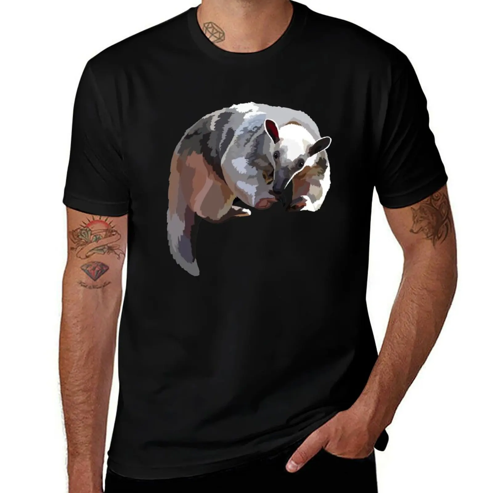 

T is for Tamandua T-Shirt boys animal print aesthetic clothes graphic t shirts plain white t shirts men