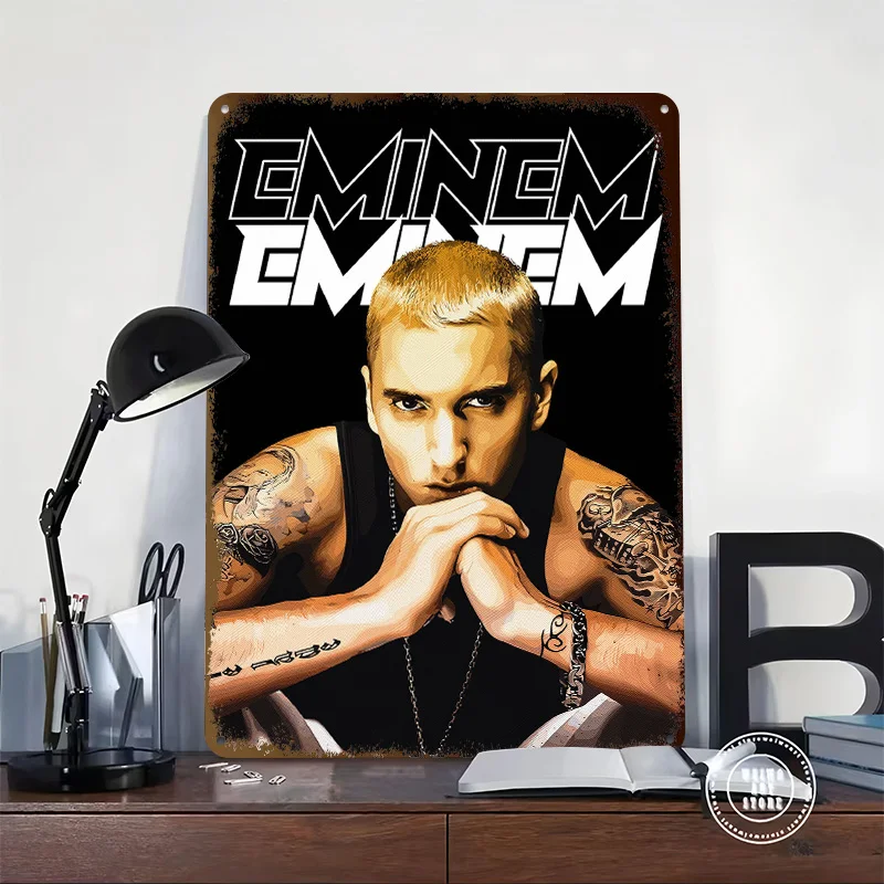 Eminem Vector 3D Texture Printed Poster Custom Vintage Metal Tin Plate Sign for Wall Art Decor Room Decoration Gaming House Home