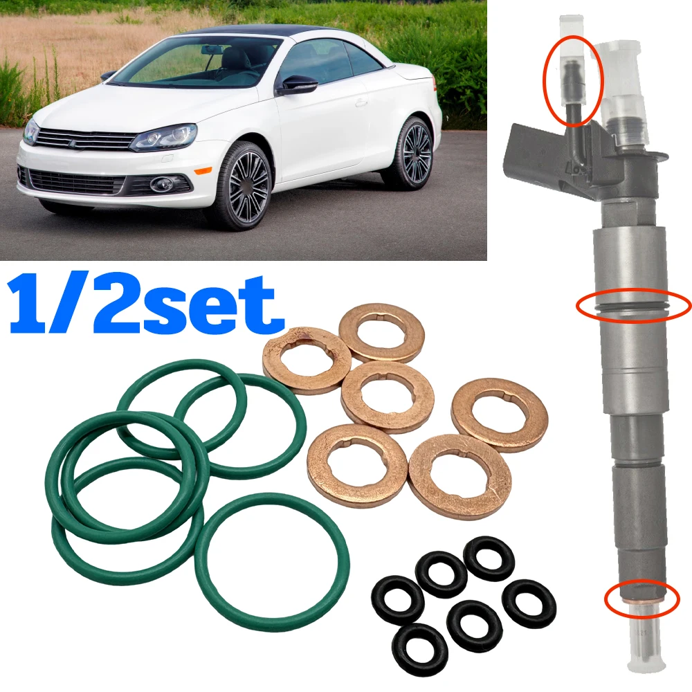 Set Fuel Injector Nozzle Copper Gasket O-ring Seal Kit for VW AMAROK ARTEON GOLF PASSAT CADDY POLO VI 2017-2021 WHT000884 Parts