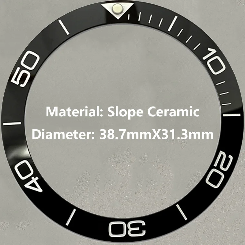 Mod 38.7mm SKX Ceramic Bezel Insert Ring Fits Slope Watch Case Slope Ceramic Bezel Insert Spare Parts for Men Diving Watches