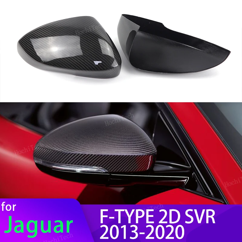 Real Carbon Fiber Side Door Mirror Cover Styling For Jaguar F-TYPE 2D Convertible Coupe SVR 2013-2020 Add On Caps