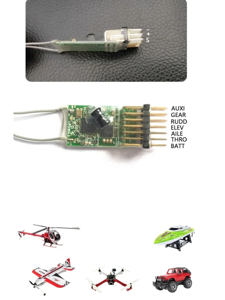 Spektrum AR6100e DSM2 6 Kanal 2,4 GHz Empfänger RX Anti-Interferenz DX6i DX7 DX8 DX9 Schrumpfverpackung für RC Drone Hubschrauber – Detail 4