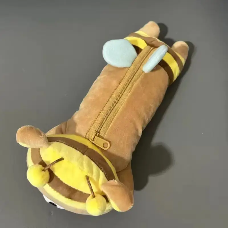 Kawaii Rilakkuma Bee Plush Pencil Case For Kids Girls Cartoon Bear Cute Pencil Pouch Organizer Pen Bag School Stationeries Gifts - view 4