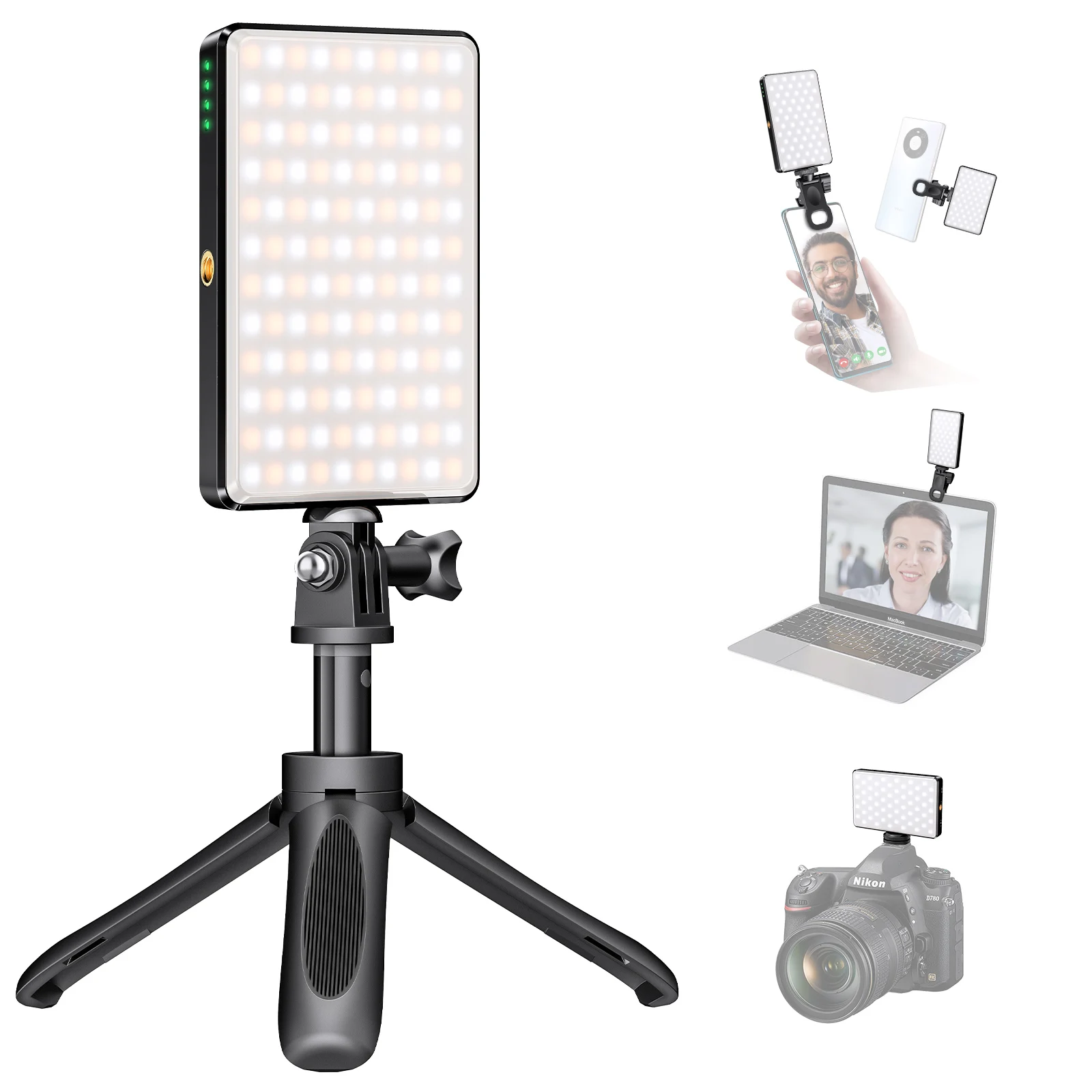 Video Light RGB LED Video Light with 3100 mAh Battery Mini Camera Light Dimmable 2500 K - 9000 K, Rechargeable Fill Light