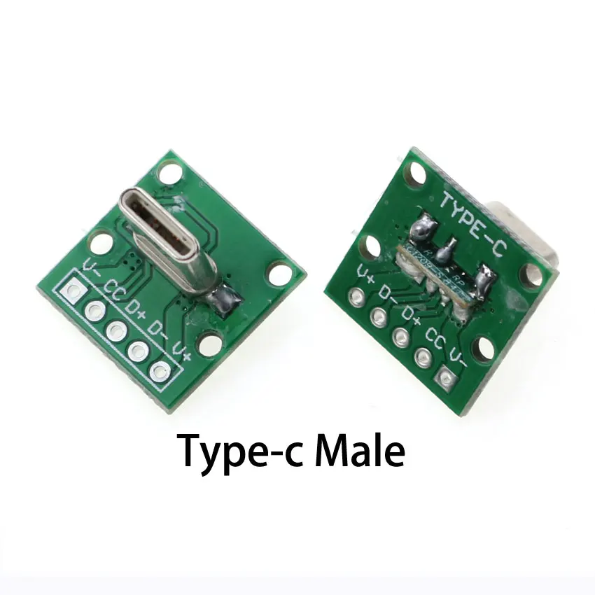 1Piece Vertical Mini Micro USB Type-C 2Pin USB 3.0 2.0 Male Female Socket Connector Data Charging Cable Jack Test Board W/ Pin