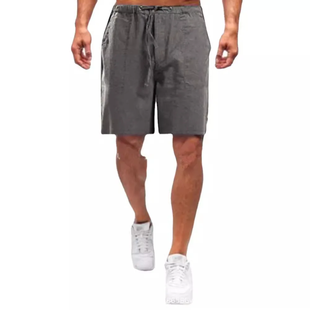 Popular Men's Linen European and American Large-size Pocket Casual Shorts Cross-border Special Pants