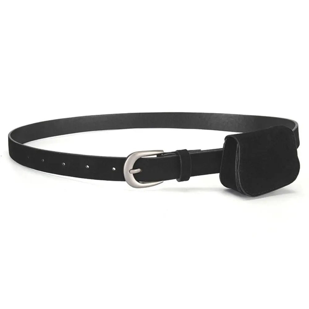 العصرية دبوس مشبك الجلد المدبوغ حزام خصر تصميم فاخر تنوعا الخصر حقيبة حزام جلد النساء حزام الملابس الجينز الديكور #2