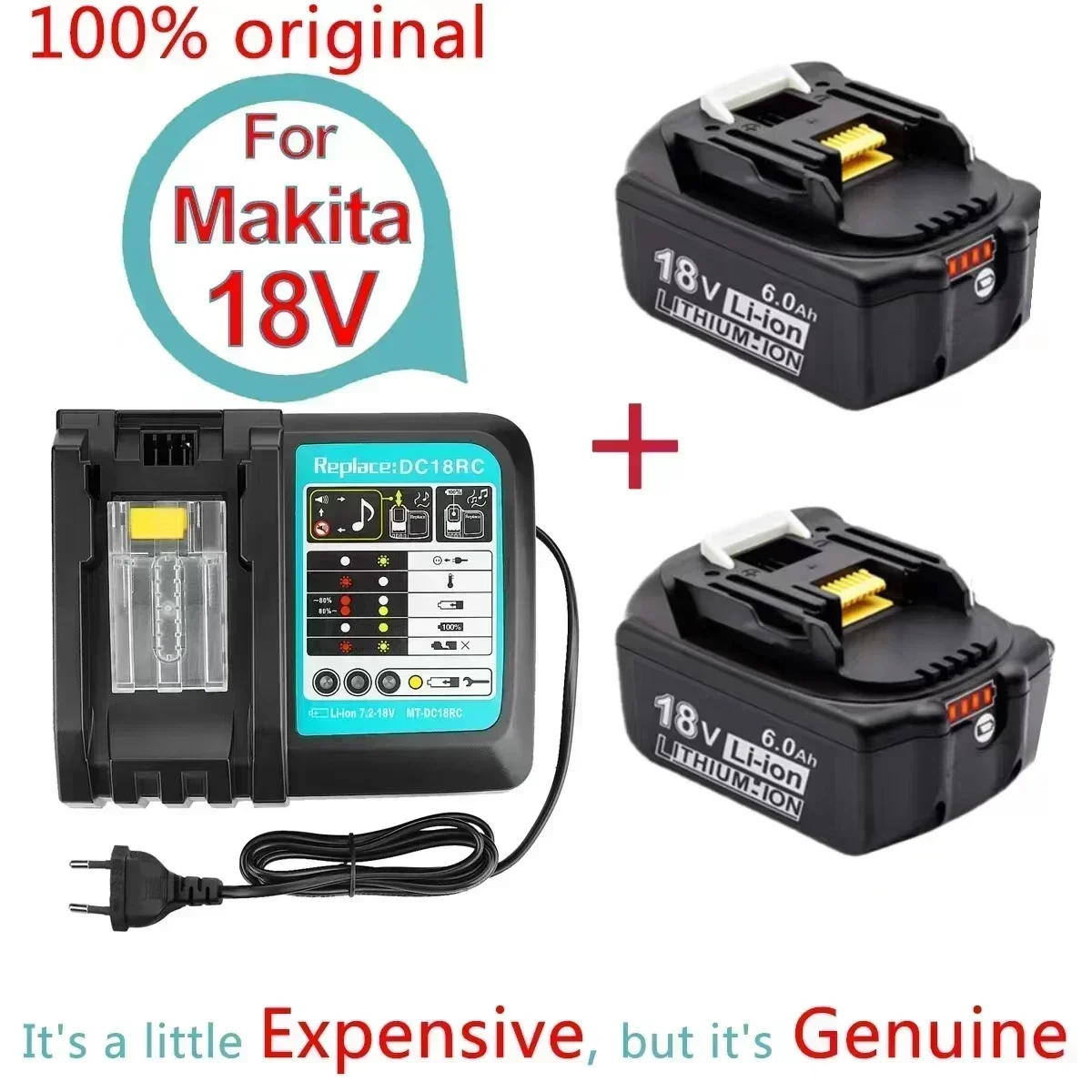 

100% FOR Makita 18V rechargeable power tool battery, using LED lithium-ion replacement LXTBL1860B BL1860 BL1850 BL1830