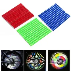 Warning Light 12Pcs Bicycle Wheel Rim Spoke Mount Clip Reflective Tube Strip катафоты для велосипеда нипель для колеса Spoke