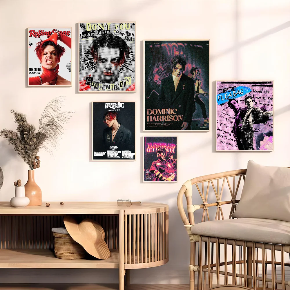 Y-Yungblud Hot Singer Vintage Posters Sticky Whitepaper Prints Posters Artwork Posters Wall Stickers